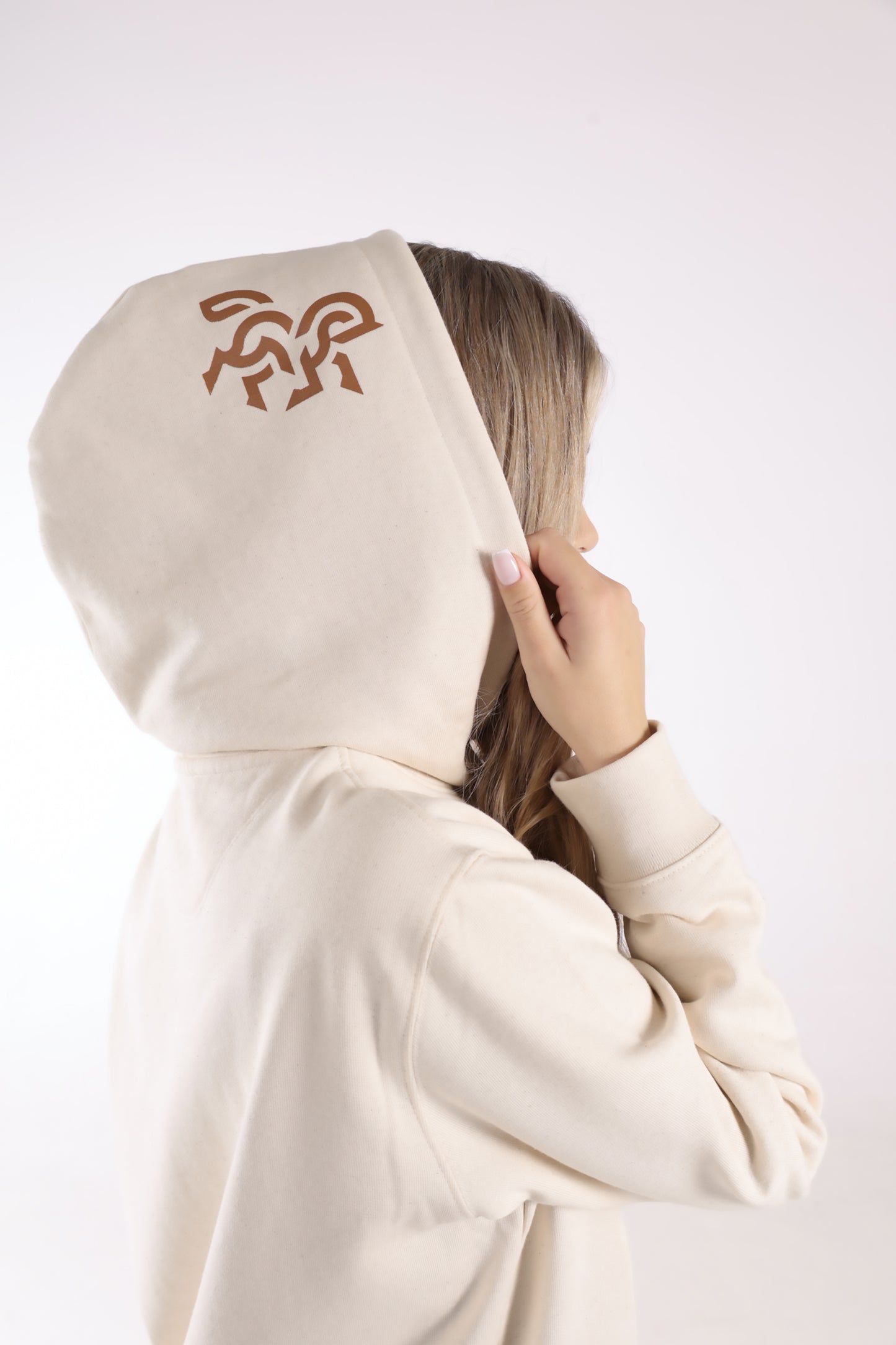Women's Ivory Hoodie Bronze Logo