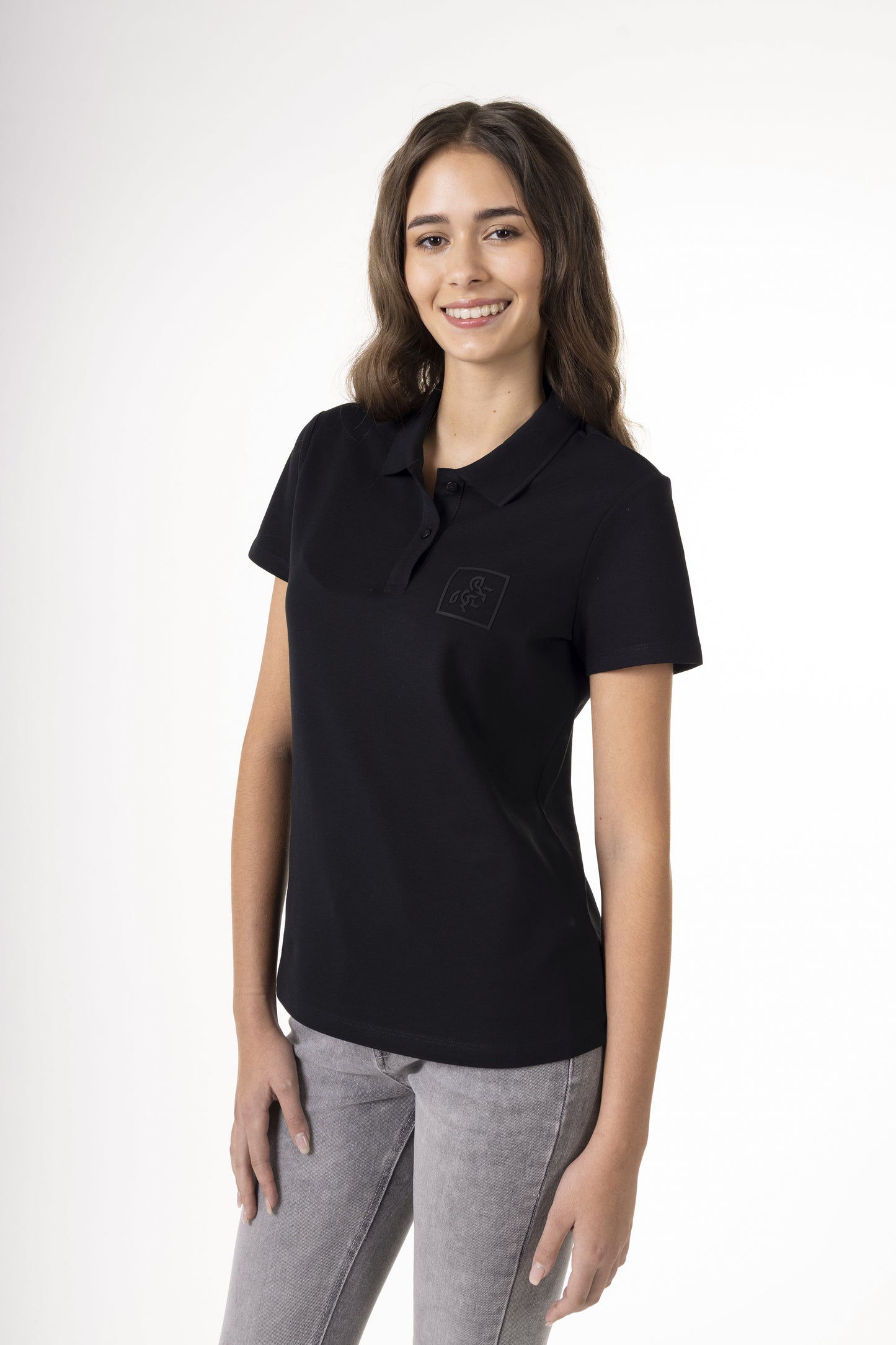 Women's Black Polo T-shirt