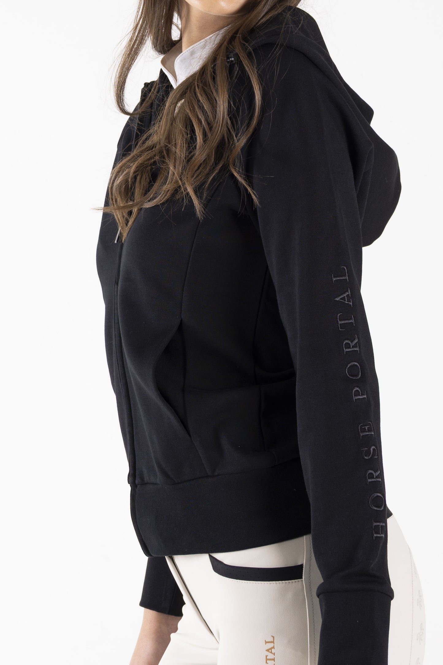 Women's Black Full Zip Sweatshirt Black Logo