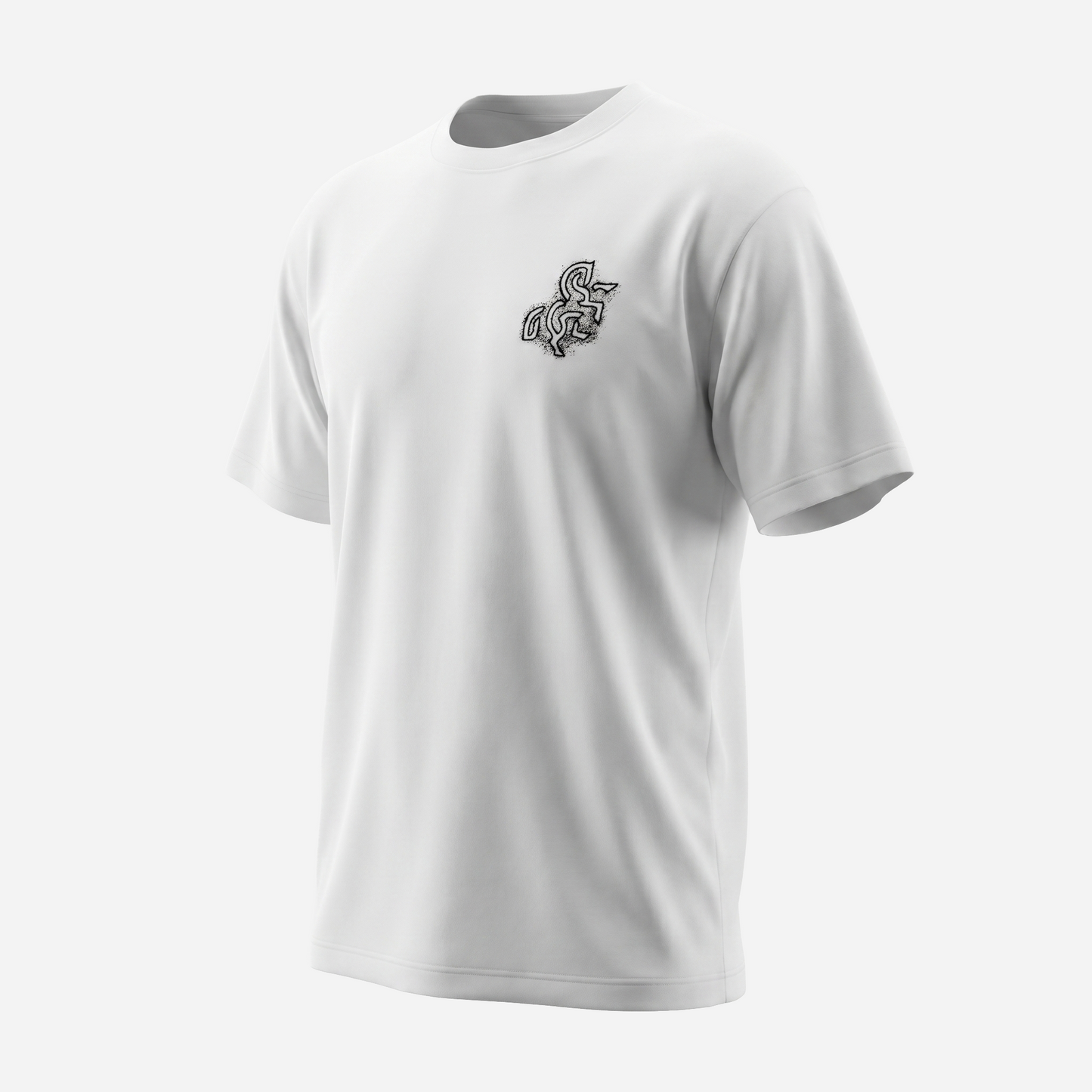 Men's White T-shirt with a Black Logo
