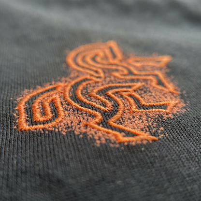 Girls' Black T-shirt with a Bronze Logo