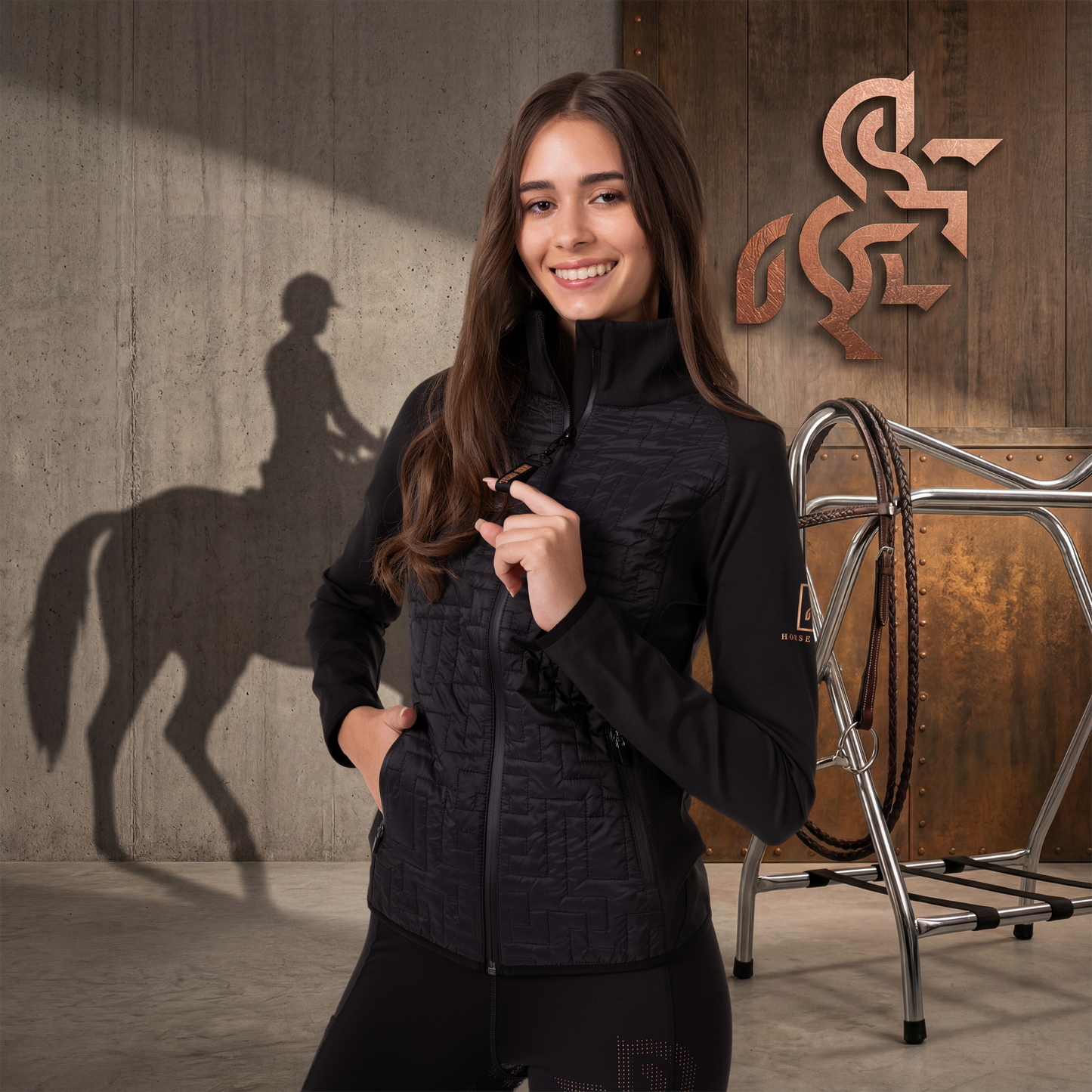 Women's Jacket with front quilting Black