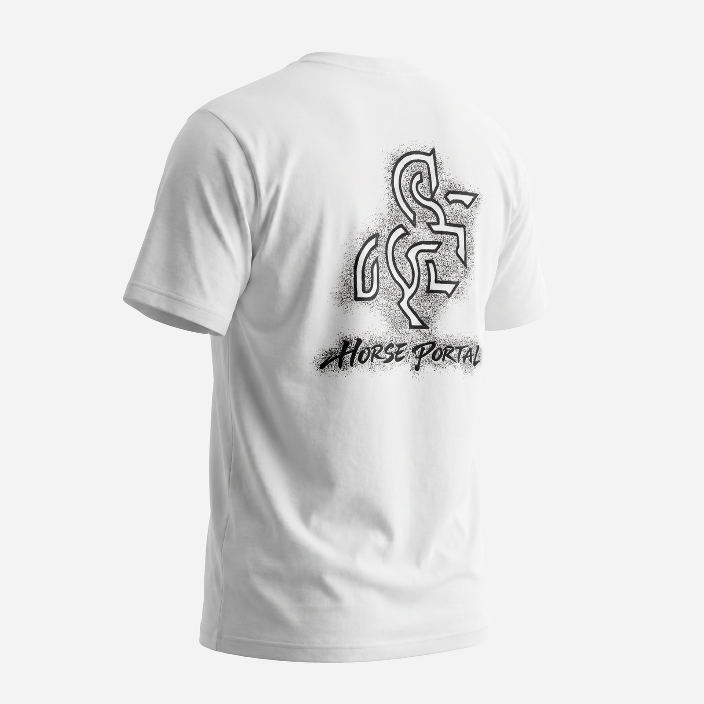 Men's White T-shirt with a Black Logo