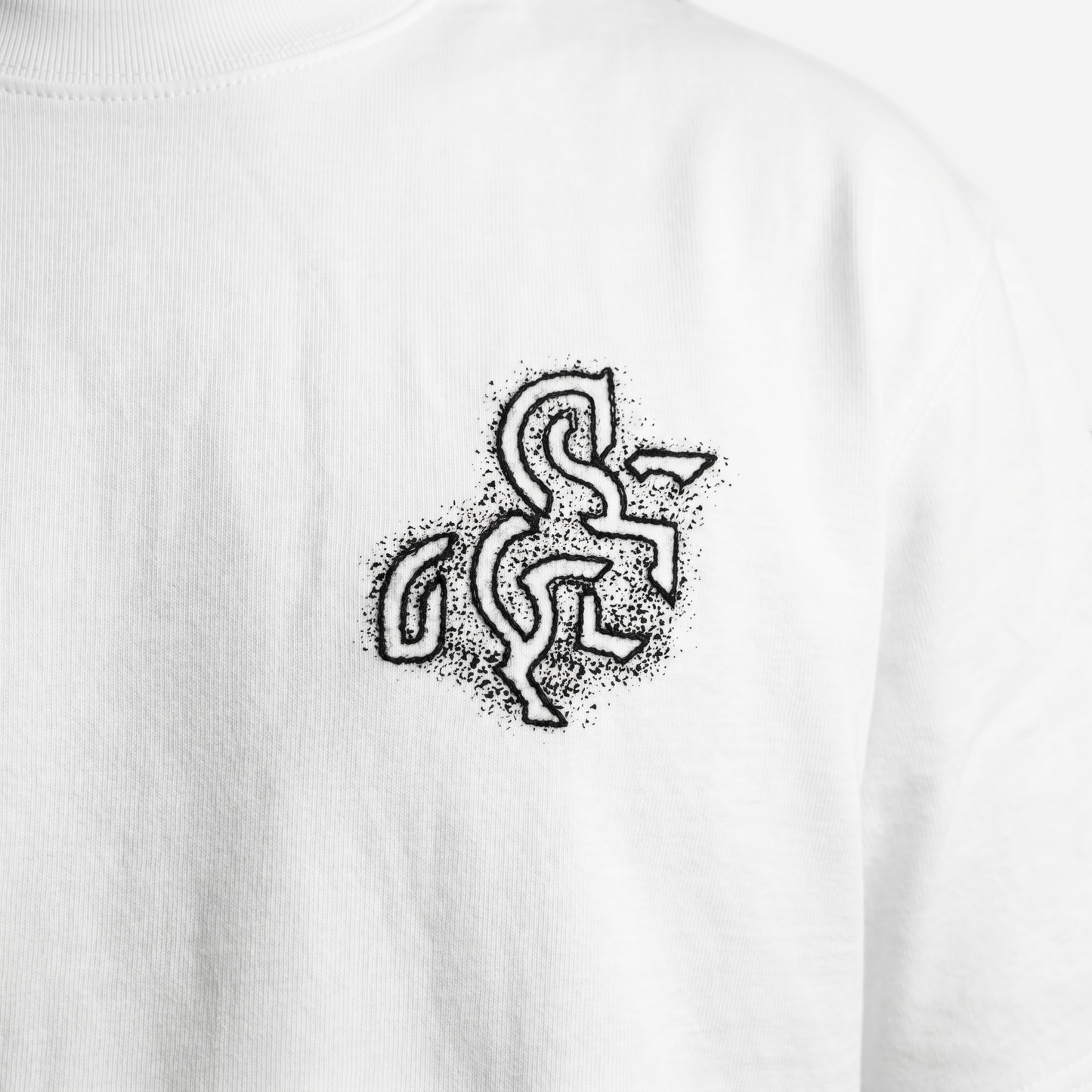 Men's White T-shirt with a Black Logo