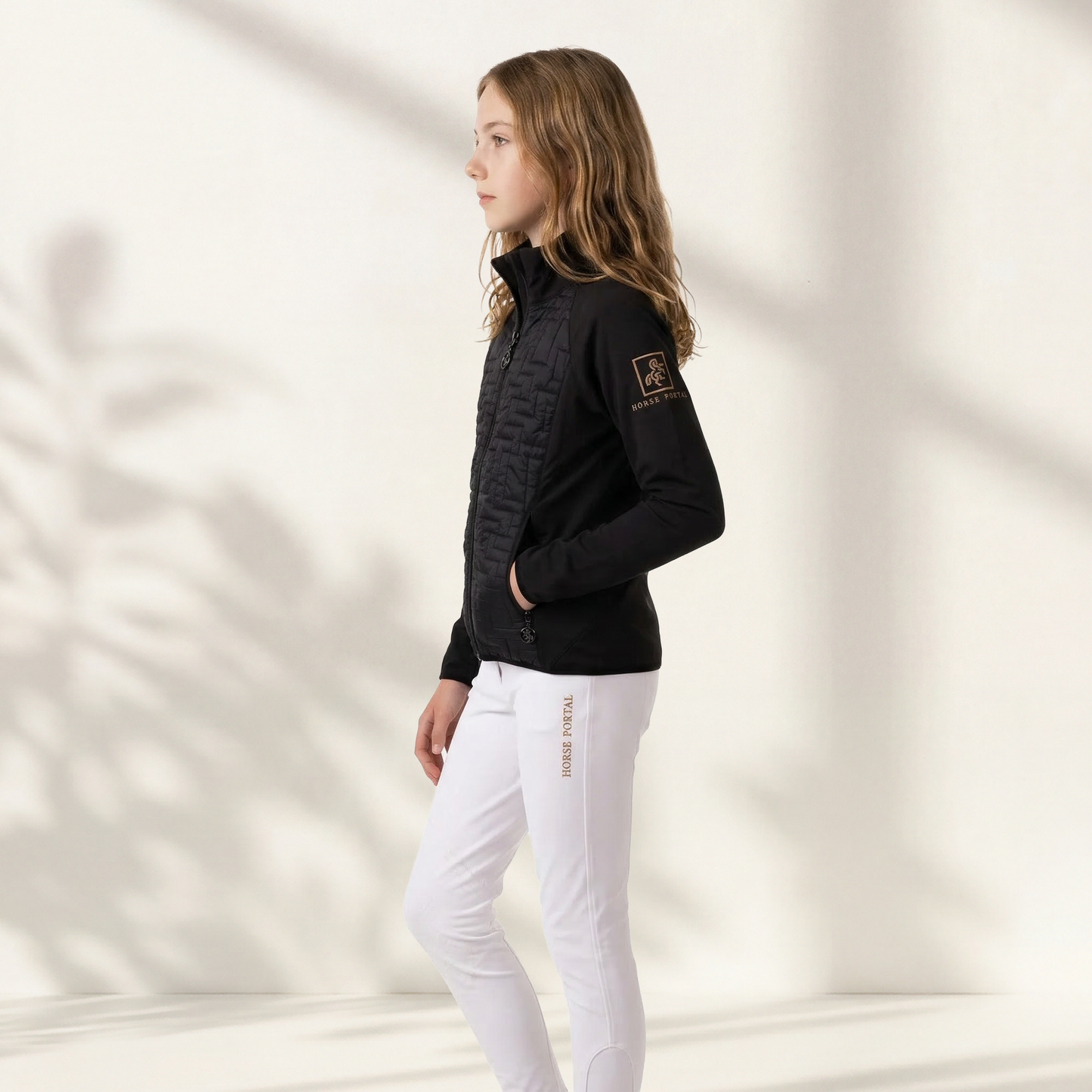 Girls' jacket with front quilting