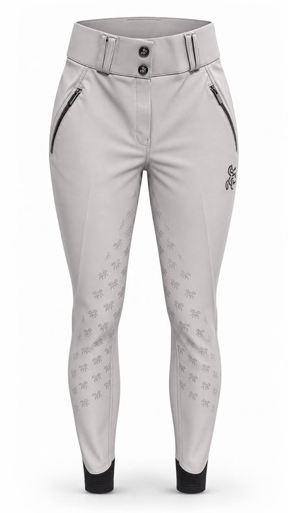 Kids' Sports Full Grip Breeches Grey