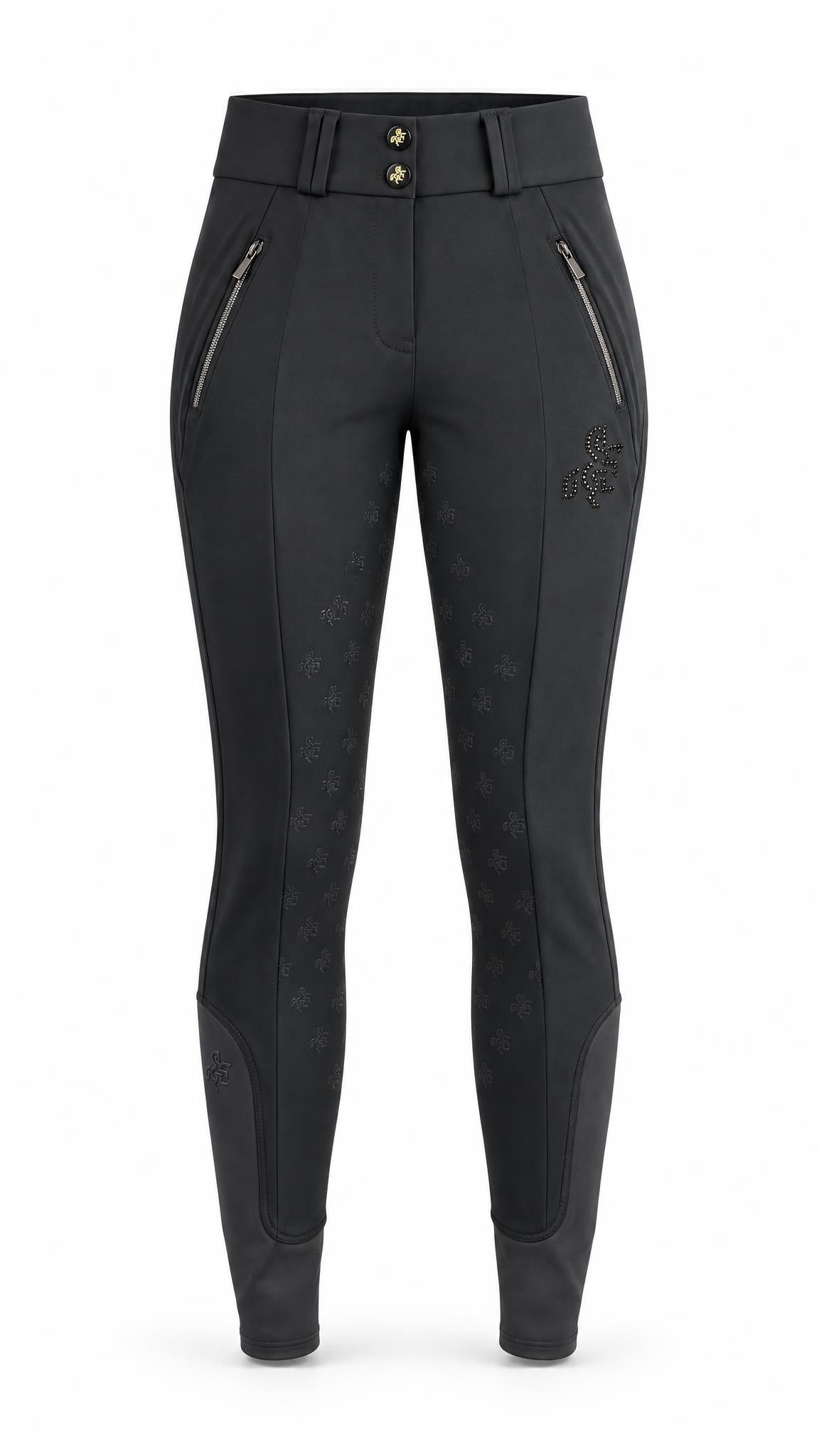 Kids' Sports Full Grip Breeches Black