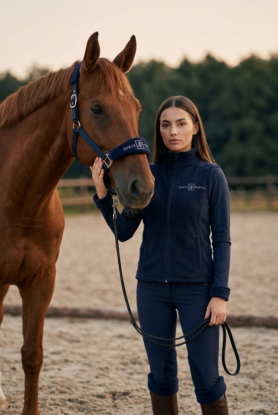 Fleece Halter Blue/Silver Buckles