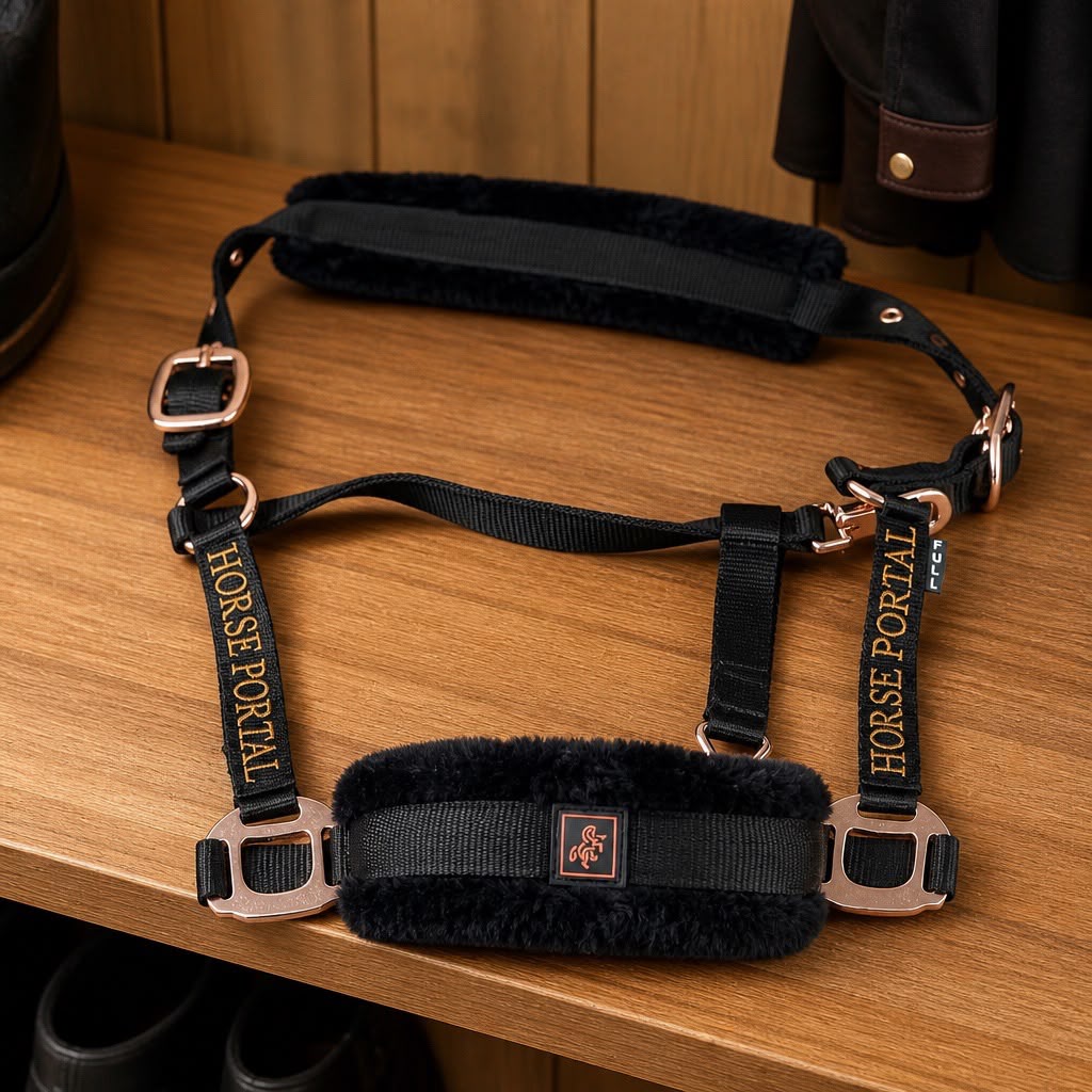 Mink Halter Black/Bronze Buckle