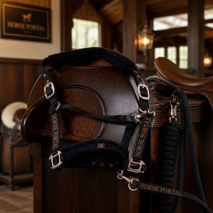 Mink Halter Black/Bronze Buckle