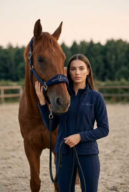 Fleece Halter Blue/Silver Buckles