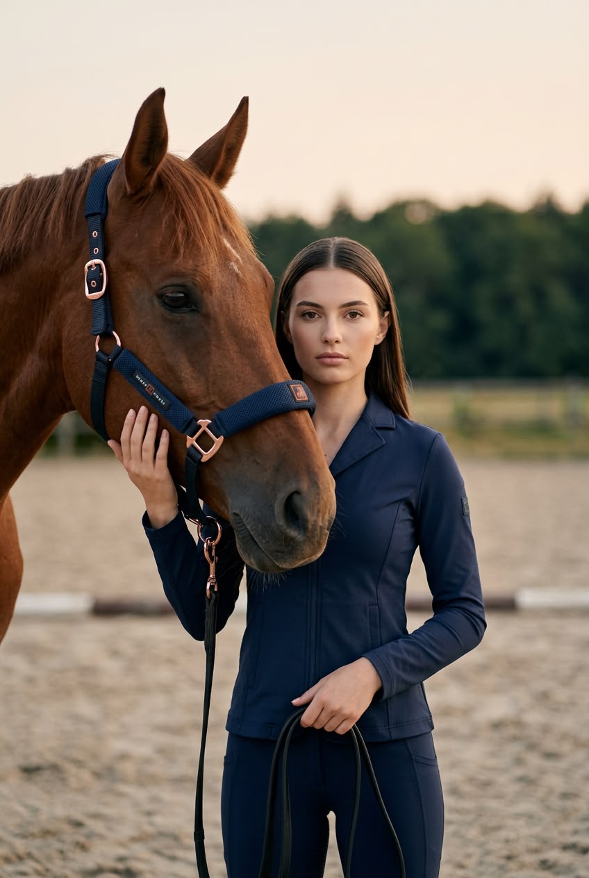 Halter Blue/Bronze Buckles