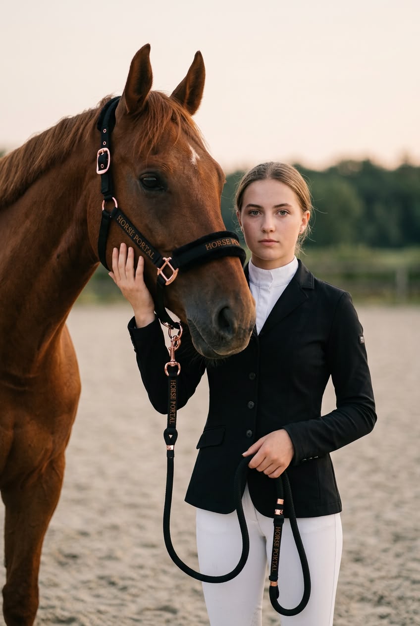 Mink Halter Black/Bronze Buckle