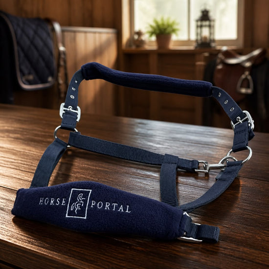 Fleece Halter Blue/Silver Buckles