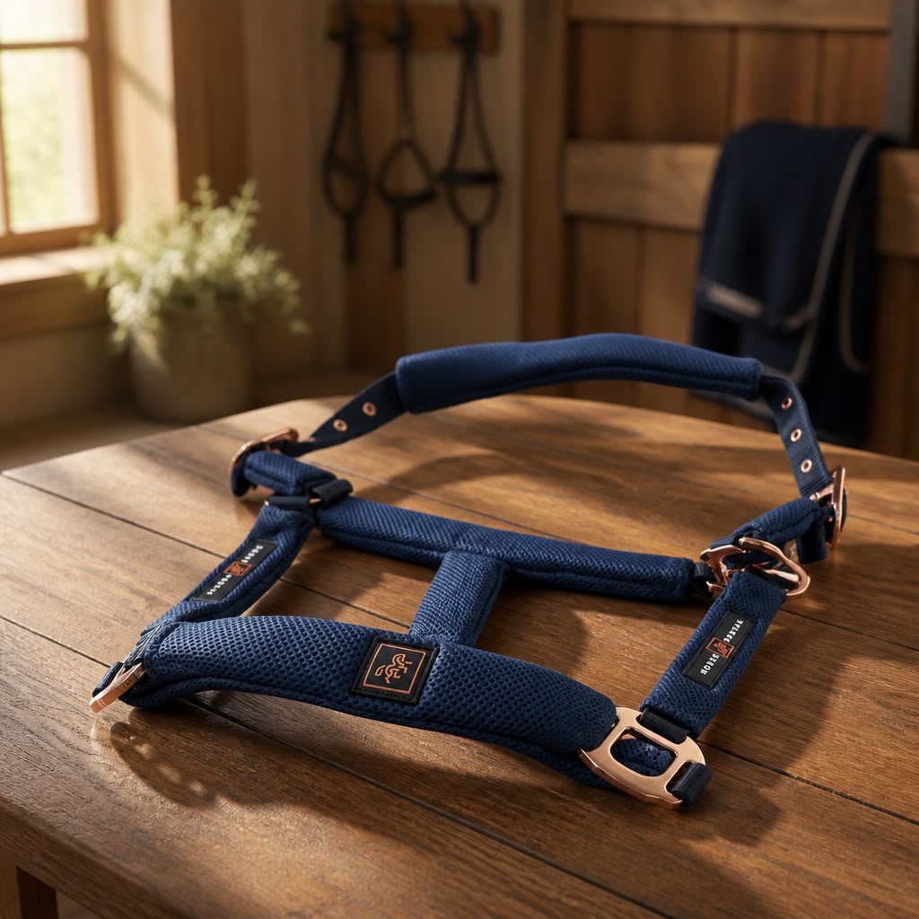 Halter Blue/Bronze Buckles