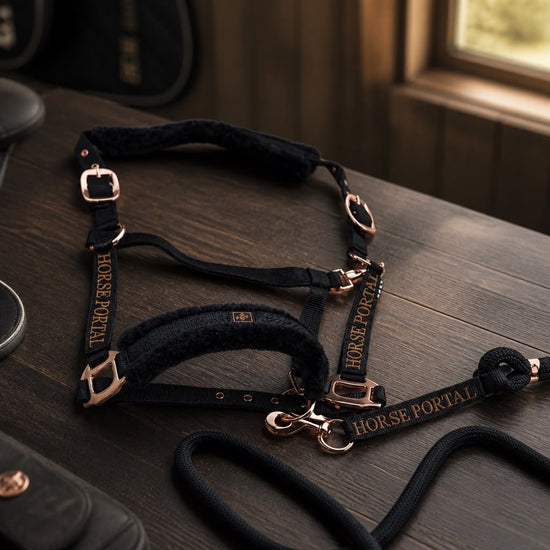 Mink Halter Black/Bronze Buckle