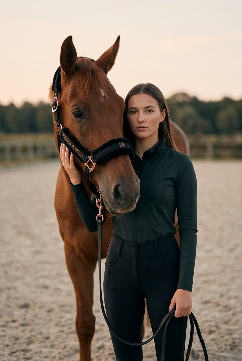 Mink Halter Black/Bronze Buckle