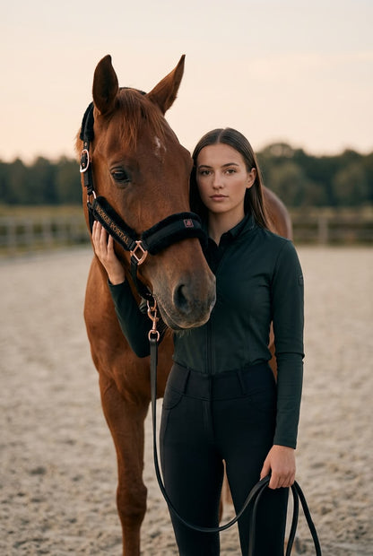 Mink Halter Black/Bronze Buckle