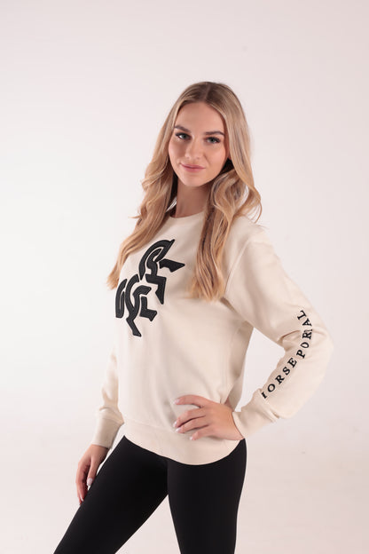 Women's Ivory Sweatshirt - Black Logo