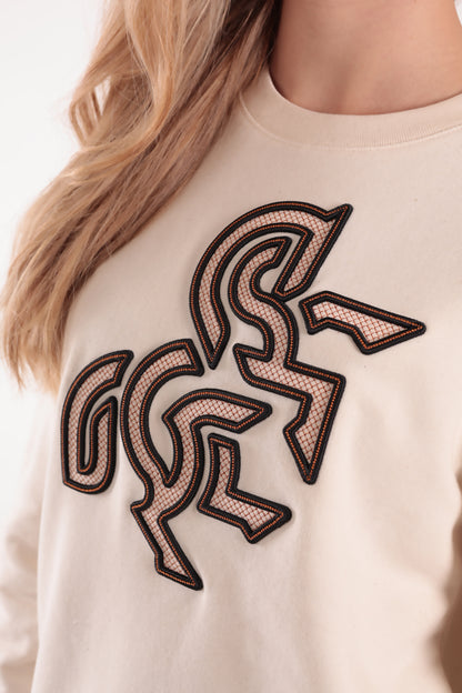 Women's Ivory Sweatshirt - Dark Logo