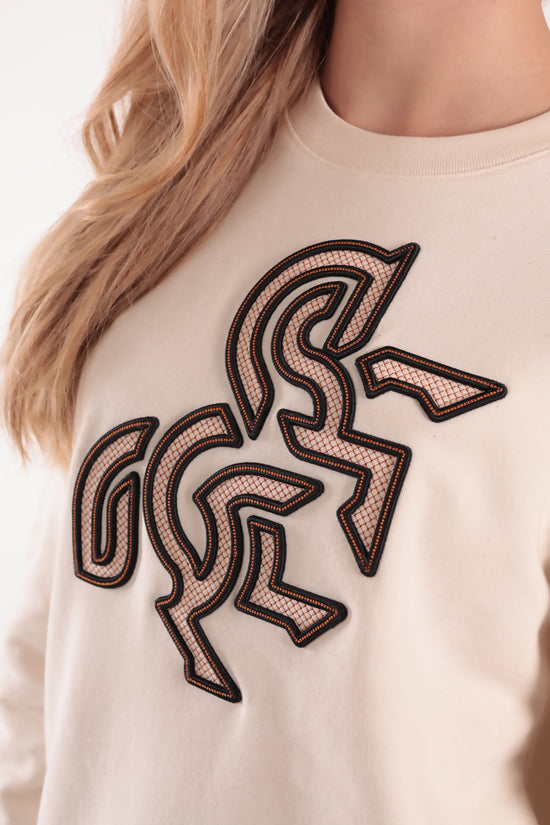 Women's Ivory Sweatshirt - Dark Logo