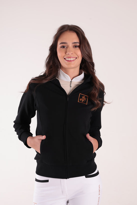 Women's Black Full Zip Sweatshirt Dark Logo