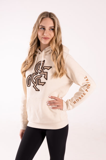 Women's Ivory Hoodie Dark Logo