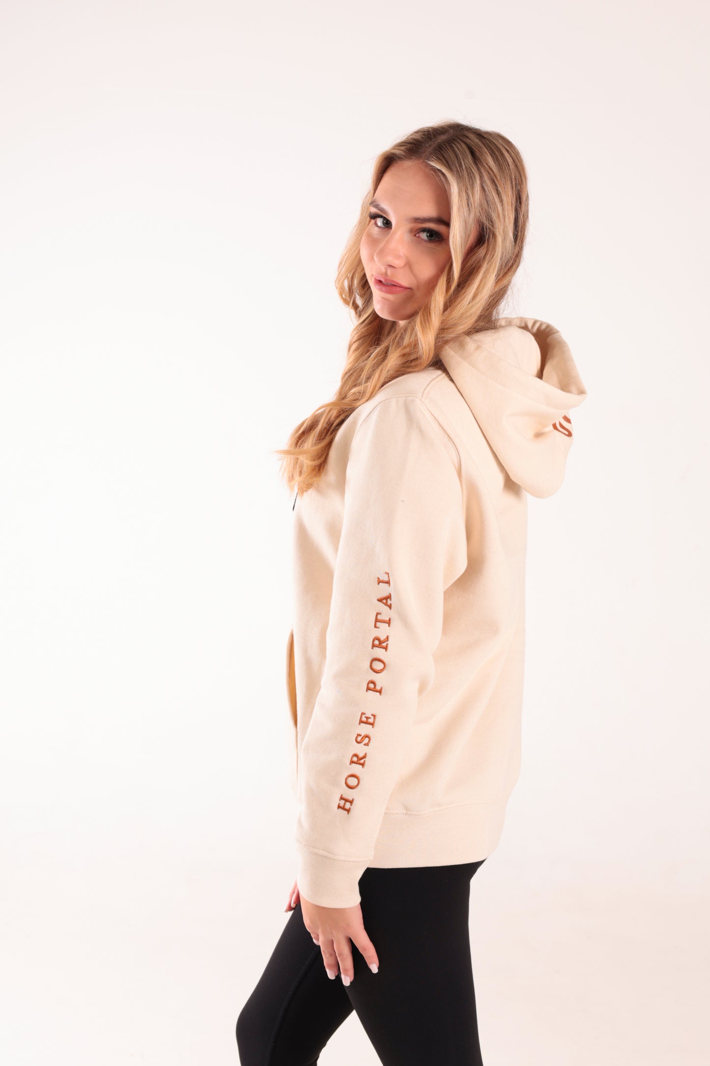 Women's Ivory Hoodie Dark Logo