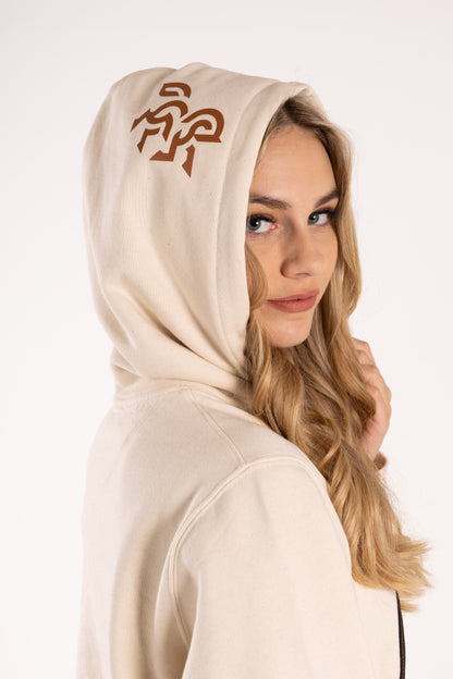 Women's Ivory Hoodie Dark Logo