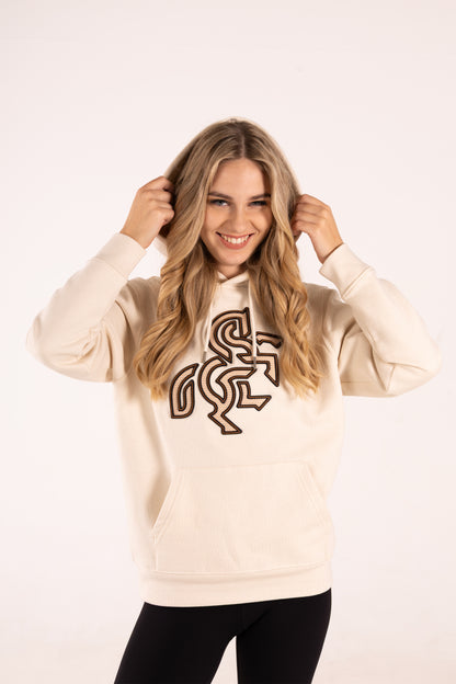 Women's Ivory Hoodie Dark Logo