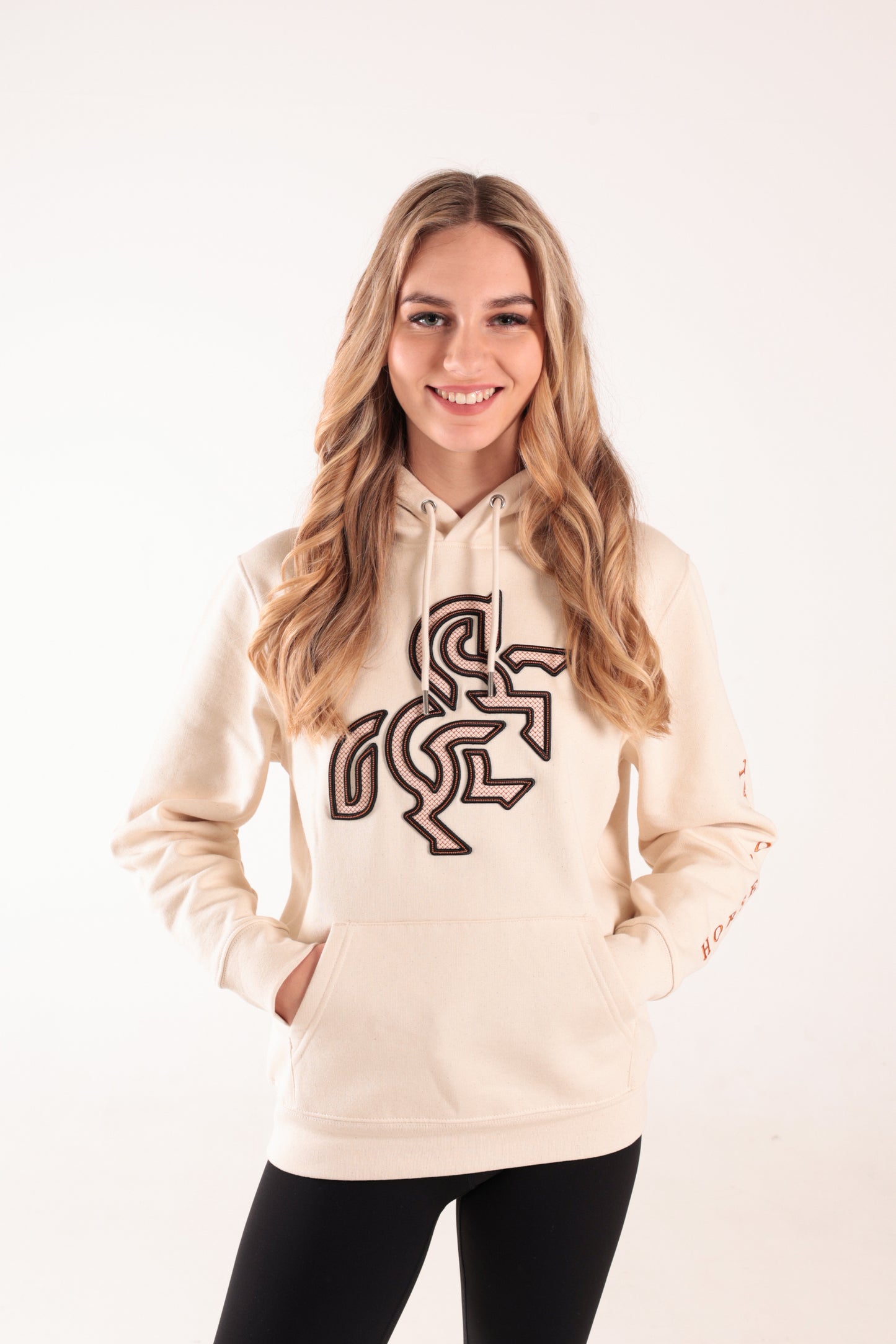 Women's Ivory Hoodie Dark Logo