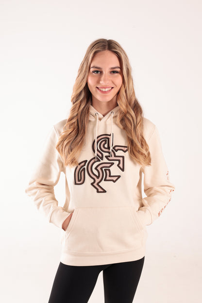 Women's Ivory Hoodie Dark Logo