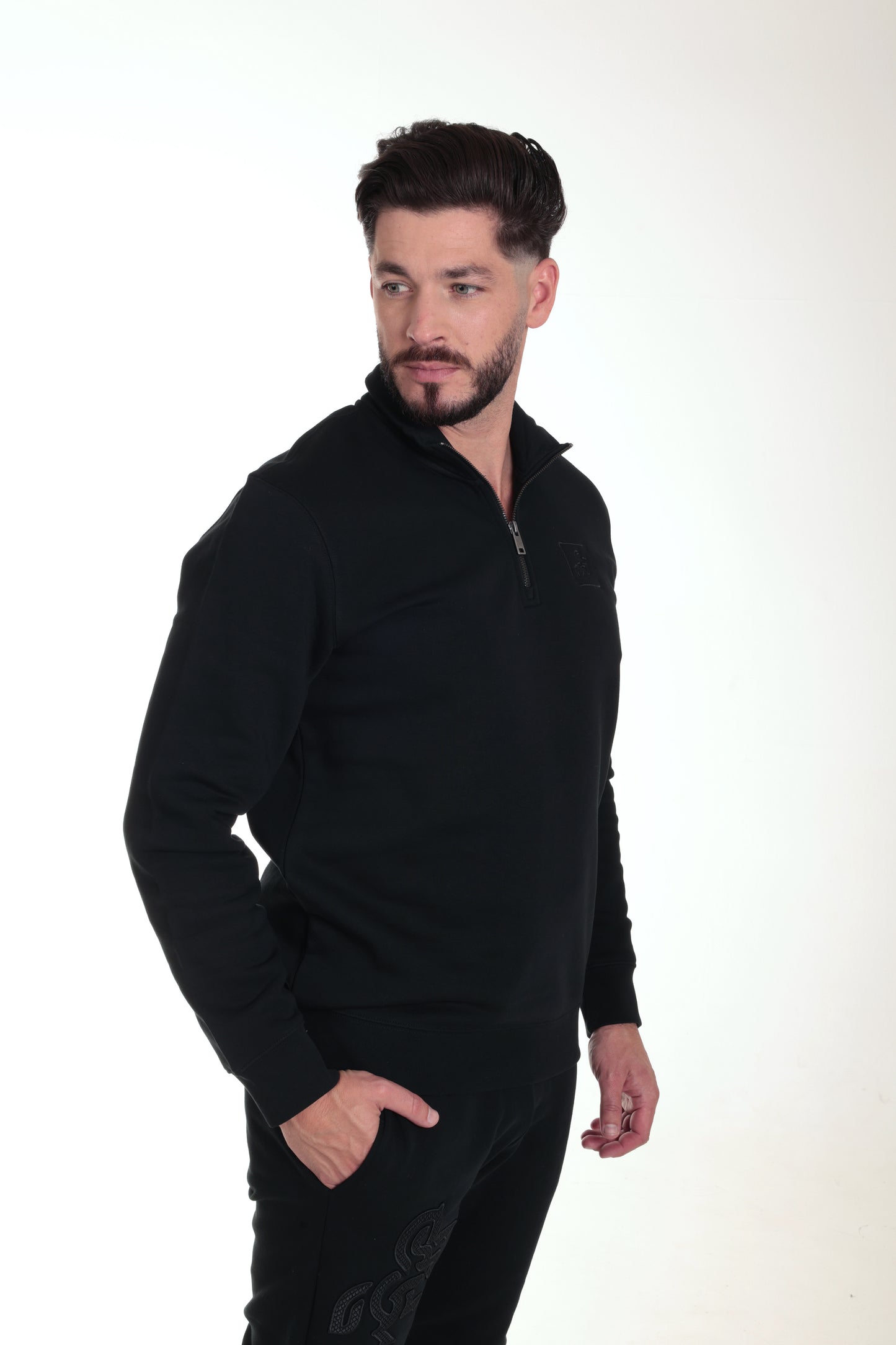 Men's Black Sweatshirt Black Logo