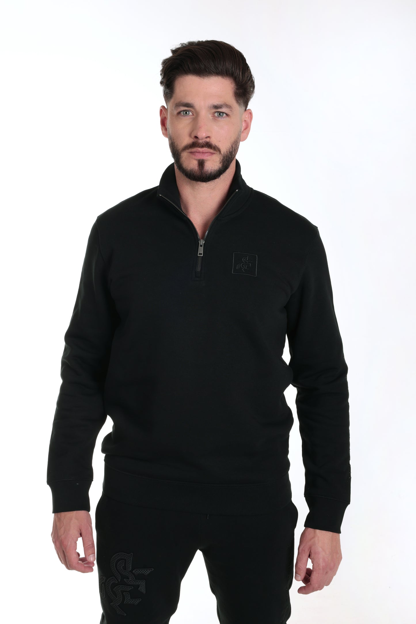Men's Black Sweatshirt Black Logo