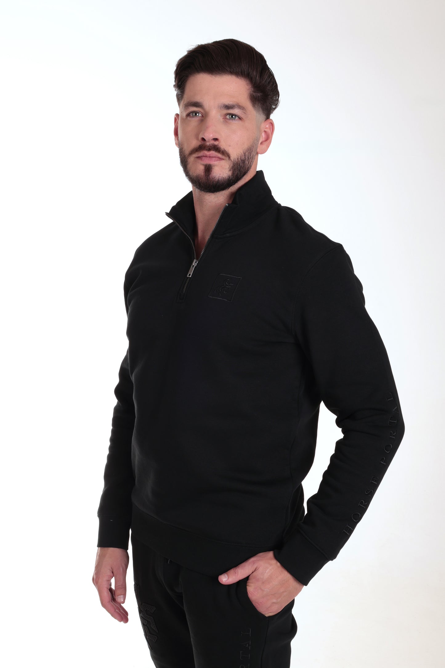 Men's Black Sweatshirt Black Logo