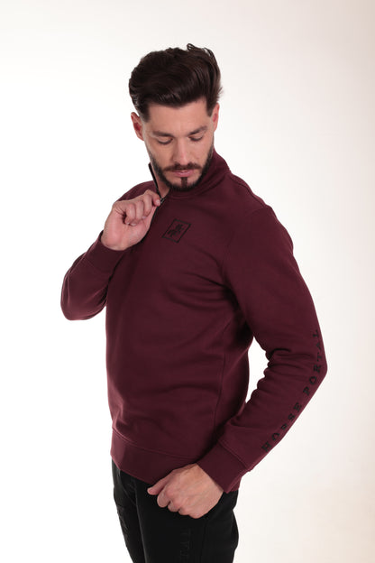 Men's Dark Cherry Sweatshirt Black Logo