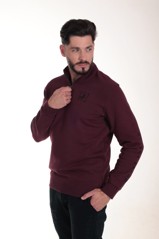 Men's Dark Cherry Sweatshirt Black Logo