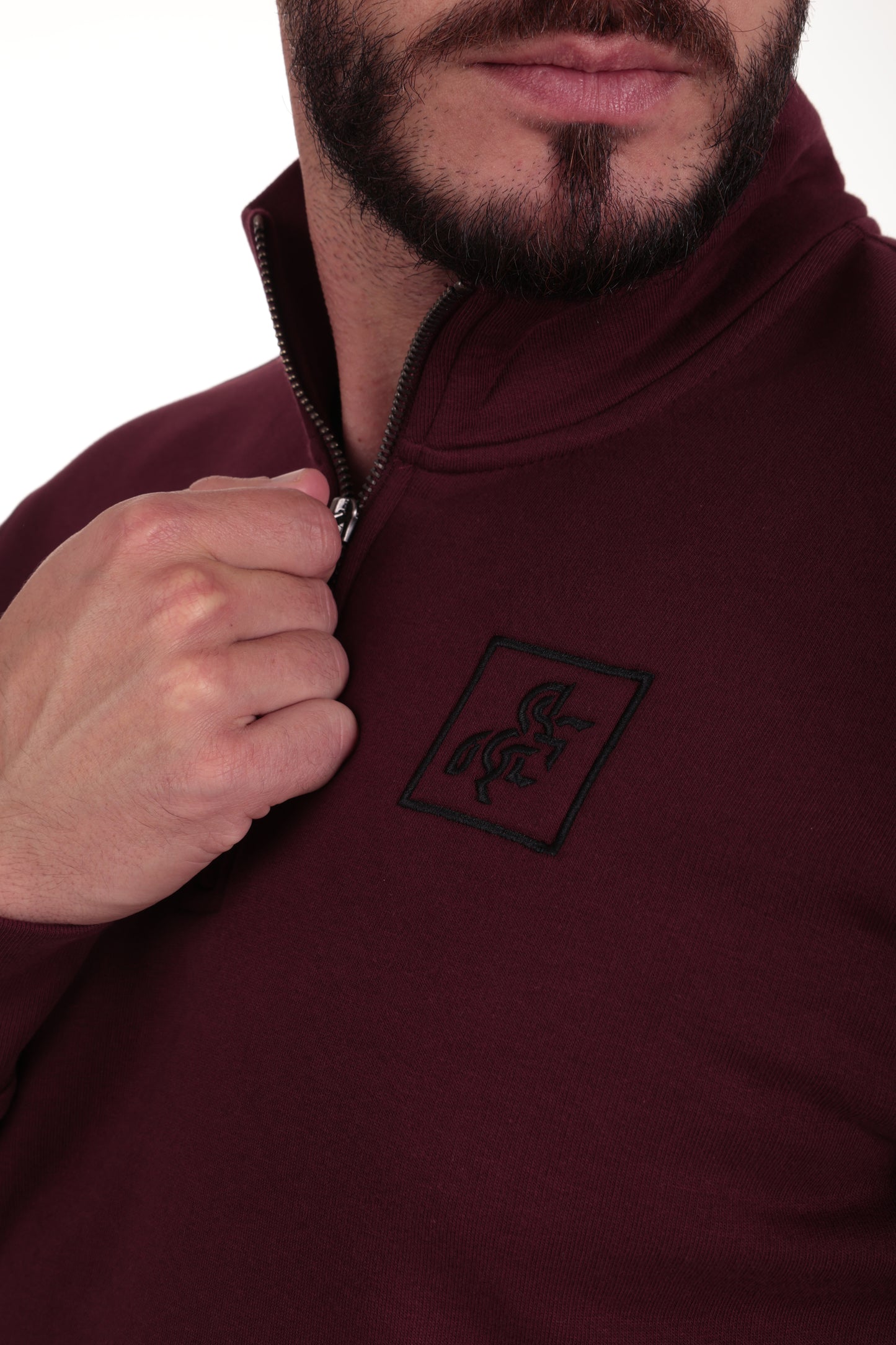 Men's Dark Cherry Sweatshirt Black Logo