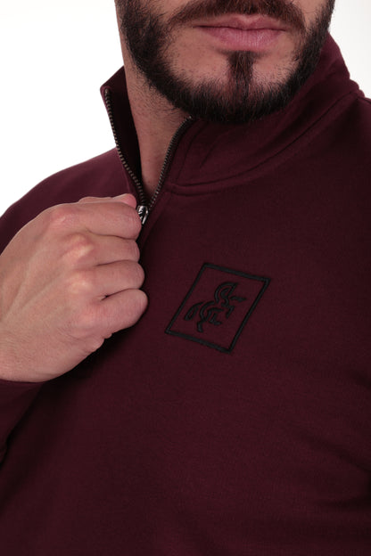 Men's Dark Cherry Sweatshirt Black Logo