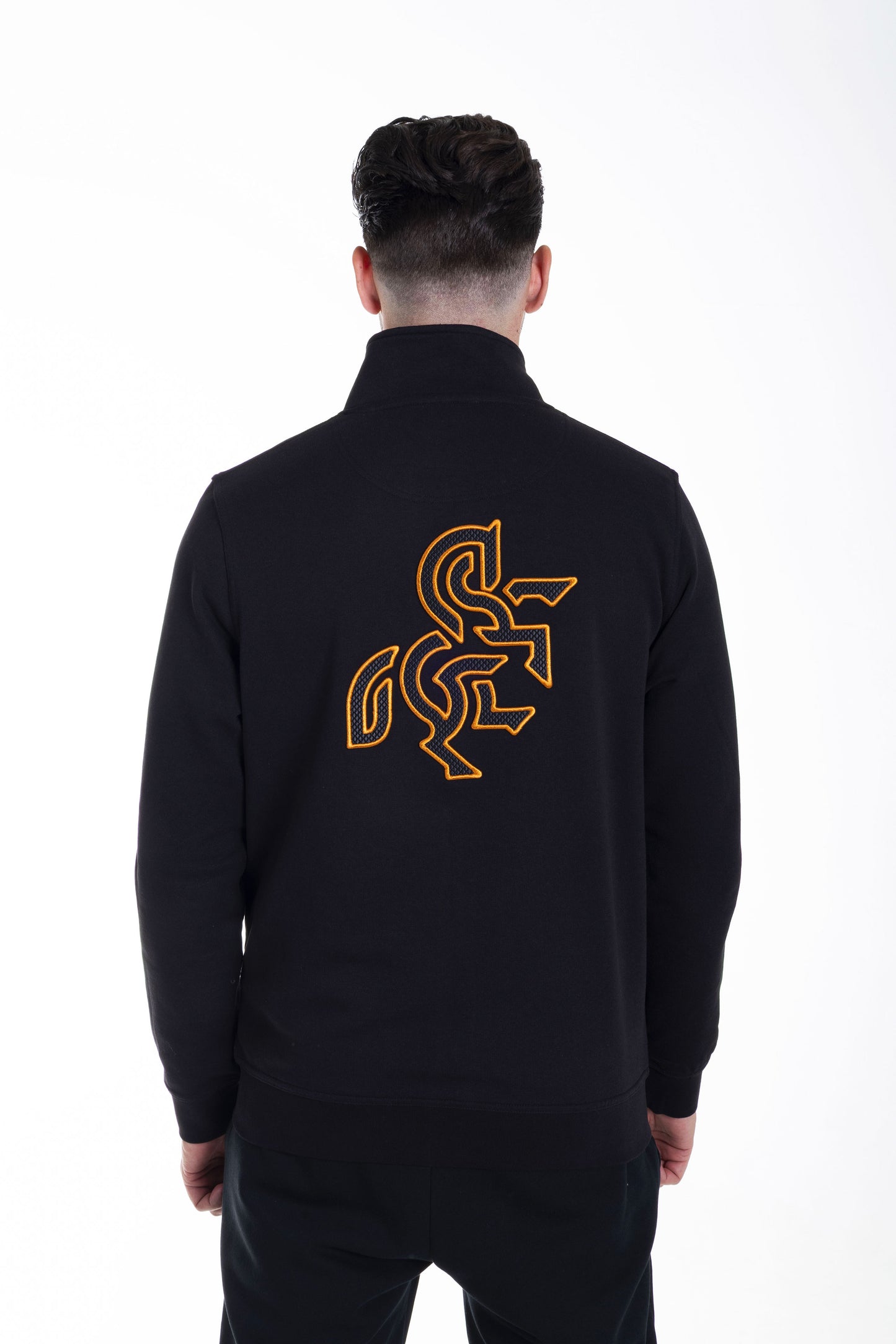 Men's Black Full zip Sweatshirt Bronze Logo