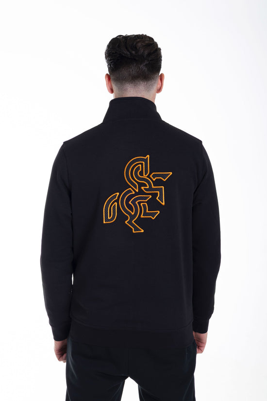 Men's Black Full zip Sweatshirt Bronze Logo