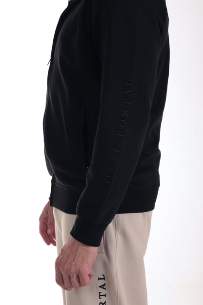 Men's Black Full Zip Sweatshirt Black Logo
