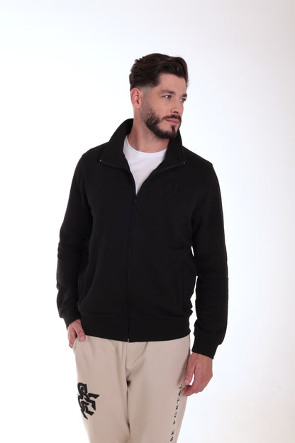 Men's Black Full Zip Sweatshirt Black Logo