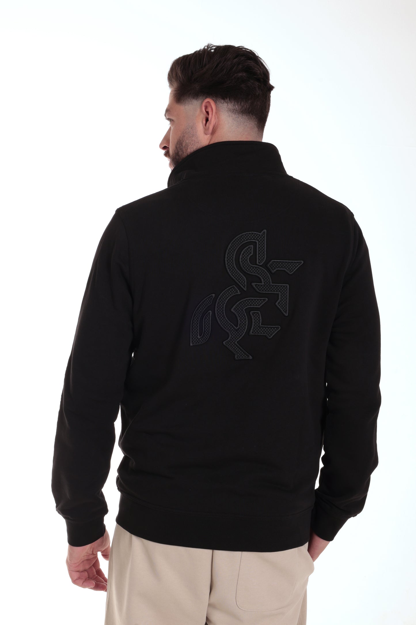 Men's Black Full Zip Sweatshirt Black Logo