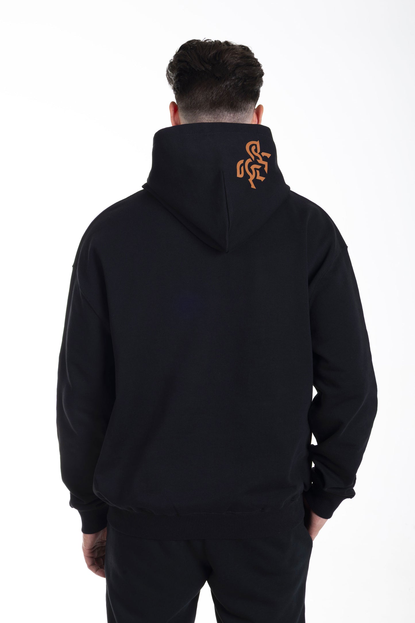 Men's Black Hoodie Bronze Logo