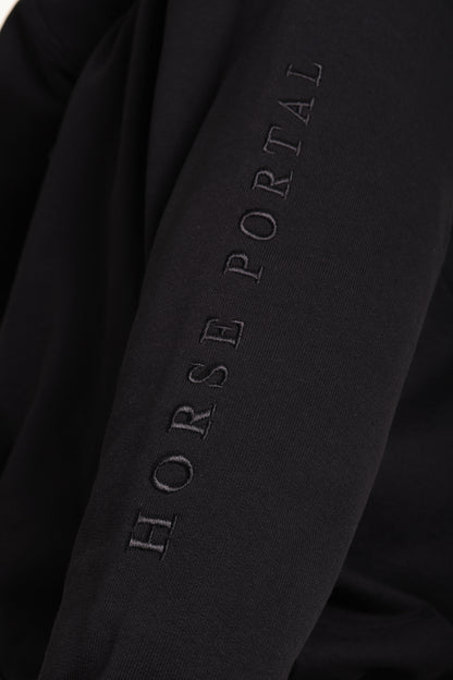 Men's Black Hoodie Black Logo