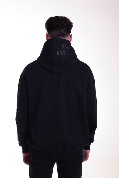 Men's Black Hoodie Black Logo