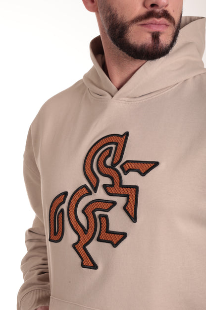 Men's Ivory Hoodie Bronze Logo
