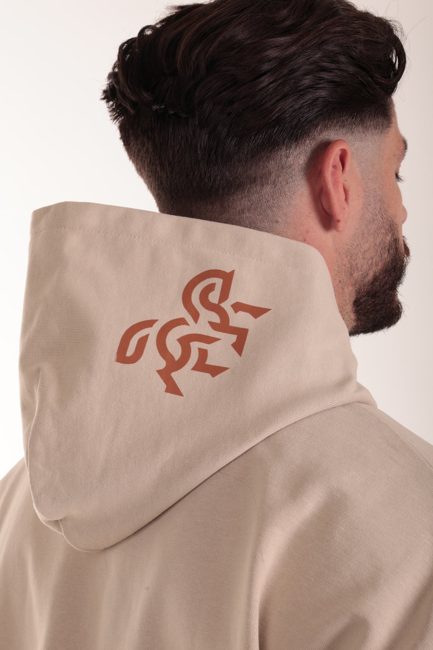 Men's Ivory Hoodie Bronze Logo