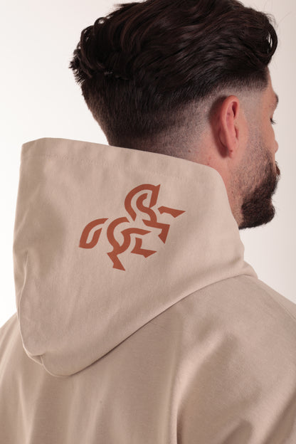 Men's Ivory Hoodie Bronze Logo